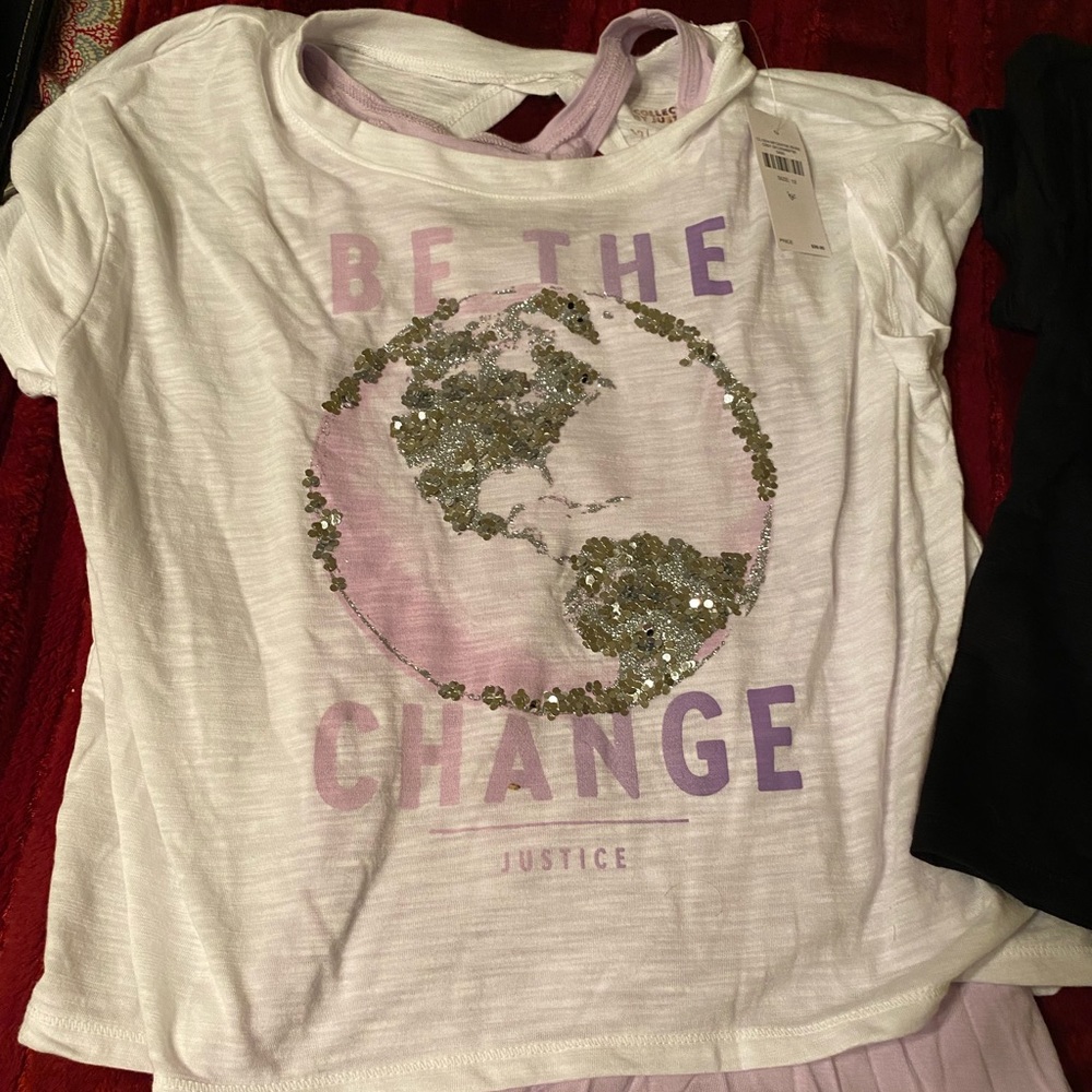 Two Justice Shirts - Youth Size 12 with tag